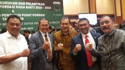 Sekjen DPD RI Donny Moenek Gubernur Sulut Olly Dondokambey, Menpora Zainudin Amali, Ketua Koni Pusat, Marciano Norman,