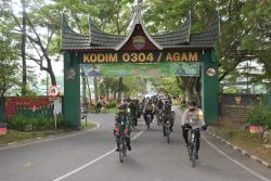 Polres Bukittinggi Patroli Bersama Kodim 0304/Agam Dengan Sepeda.