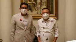 Ketua Harian Sufmi Dasco Ahmad dan Wakil Ketua Dewan Pembina Sandiaga Salahuddin Uno ke Sumbar untuk kemenangan NA-IC