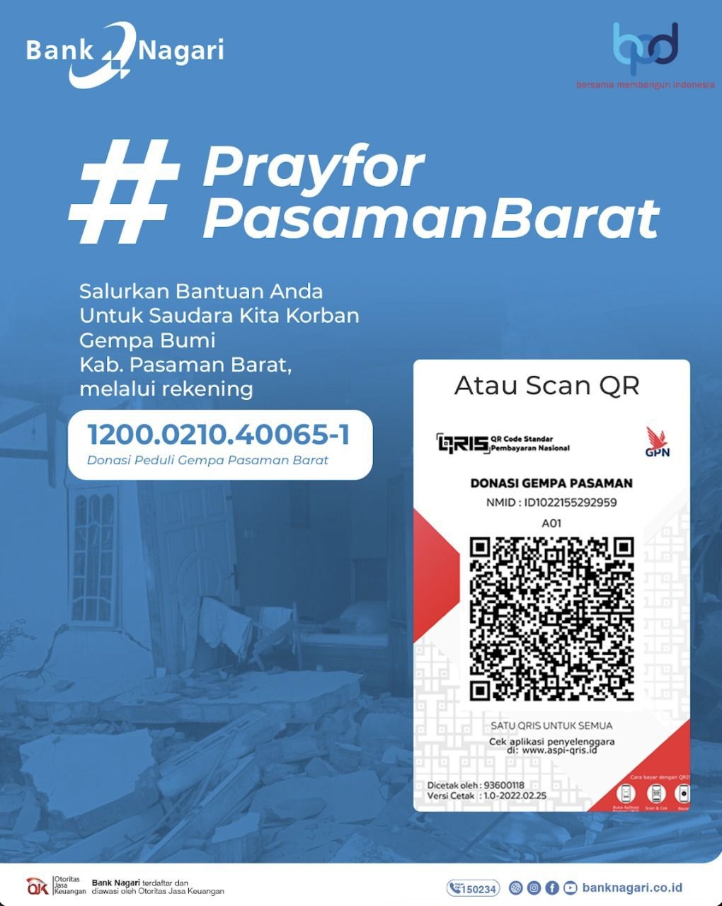 Donasi gempa Pasaman