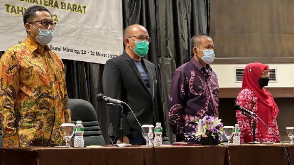 Ketua DPRD Sumbar Supardi saat menghadiri acara Peningkatan Kapasitas PSM se-Sumbar, Sabtu (20/3/2022).