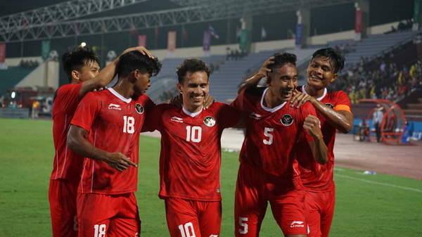 Egy Maulana Vikri lakukan selebrasi usai mencetak gol