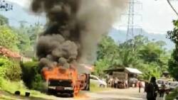 Toyota Hilux Double Gabin milik BMKG Padang Pariaman Unit Sicincin yang hangus terbakar