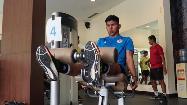 Pemain Timnas U-19 saat mengikuti latihan