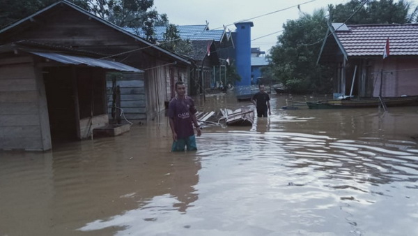Banjir menggenangi sejumlah desa di Kabupaten Katingan, Provinsi Klaimantan Tengah. (BPBD Kabupaten Katingan)