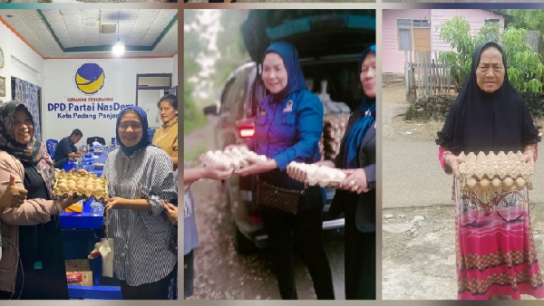 Garnita Malahayati Nasdem Sumbar bagikan 1 Ton telur