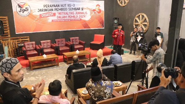 Gubernur Sumbar Mahyeldi beri sambutan di HUT ke 3 JPS