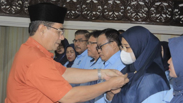 Suasana acara pengukuhan Kepengurusan Perhimpunan Periset Indonesia (PPI) Provinsi Sumatera Barat, Jumat 10 Februari 2023 di Aula Kantor Gubernur Sumatera Barat, Padang. (Dok. Muhammad Fadhli)