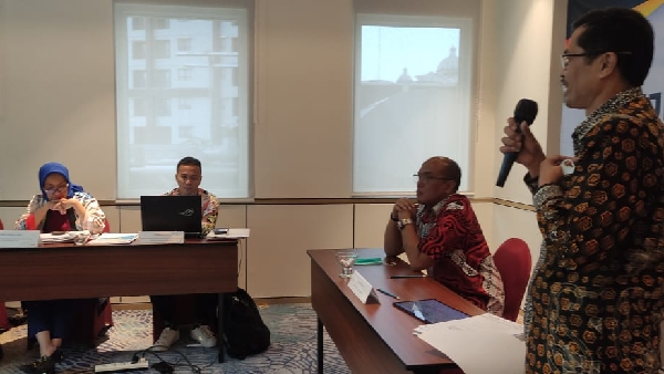 Sekretaris DPRD Sumbar Raflis saat Uji Kepatutan Anugerah TinarBuka 2023 digelar Komisi Informasi Pusat,